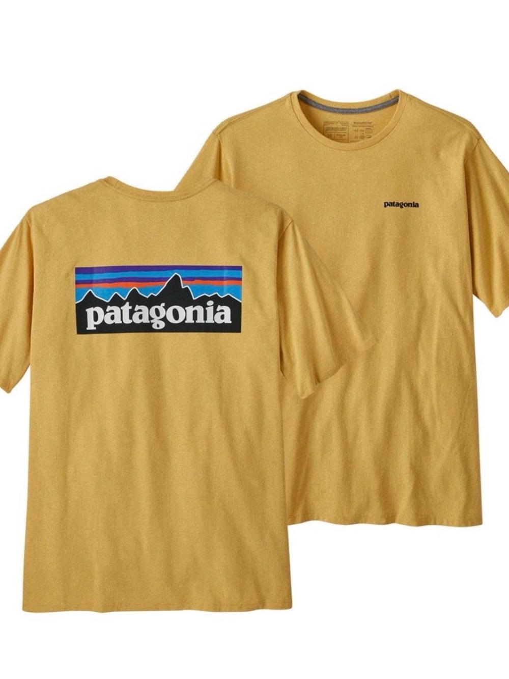 PATAGONIA P-6 LOGO RESPONSIBILI-TEE MEN'S Medium Yellow Like New